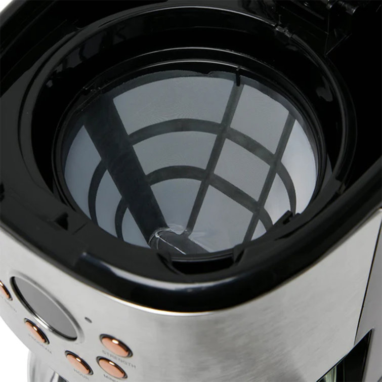 Haden 12-Cup Programmable Steel & Copper Drip Coffee Maker