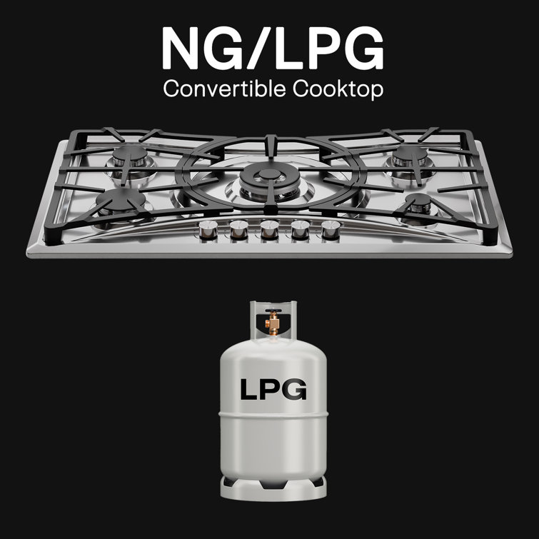 Empava 36" Stainless Steel 5 Burner Gas Cooktop