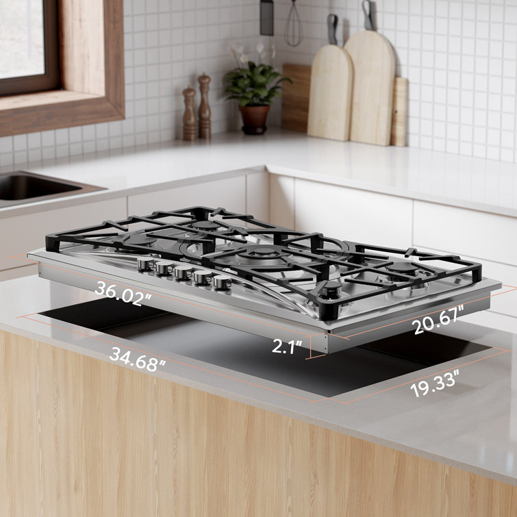 Empava 36" Stainless Steel 5 Burner Gas Cooktop