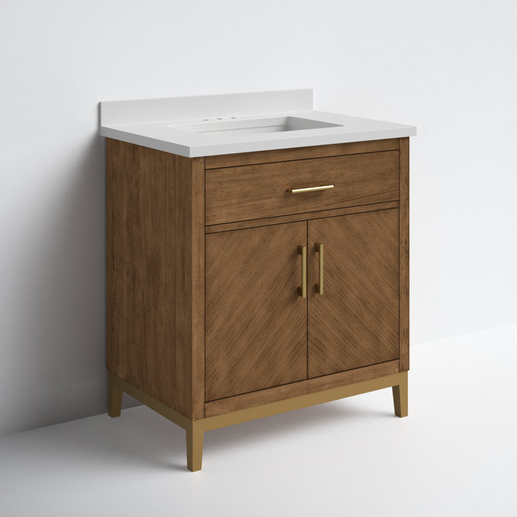 Macchiato 30-Inch Single Sink Vanity with Gold Accents