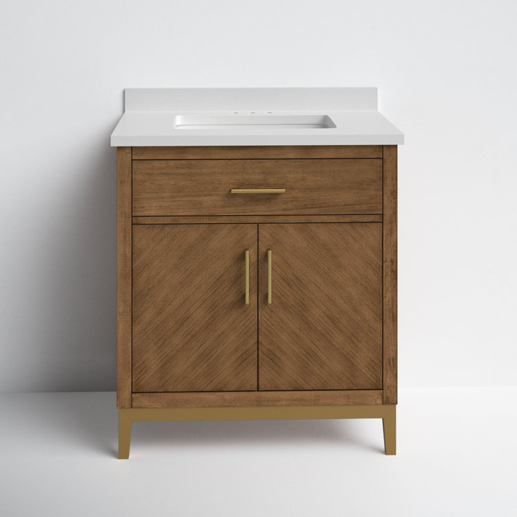 Macchiato 30-Inch Single Sink Vanity with Gold Accents