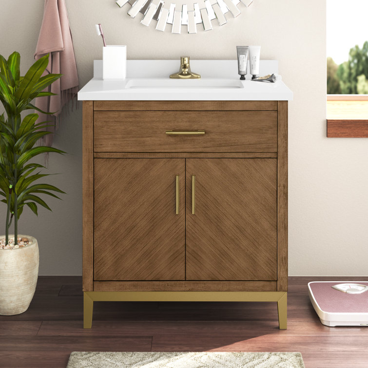 Macchiato 30-Inch Single Sink Vanity with Gold Accents