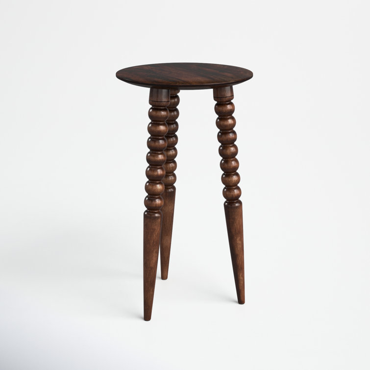 Fluornoy Round Solid Wood Tripod Accent Table