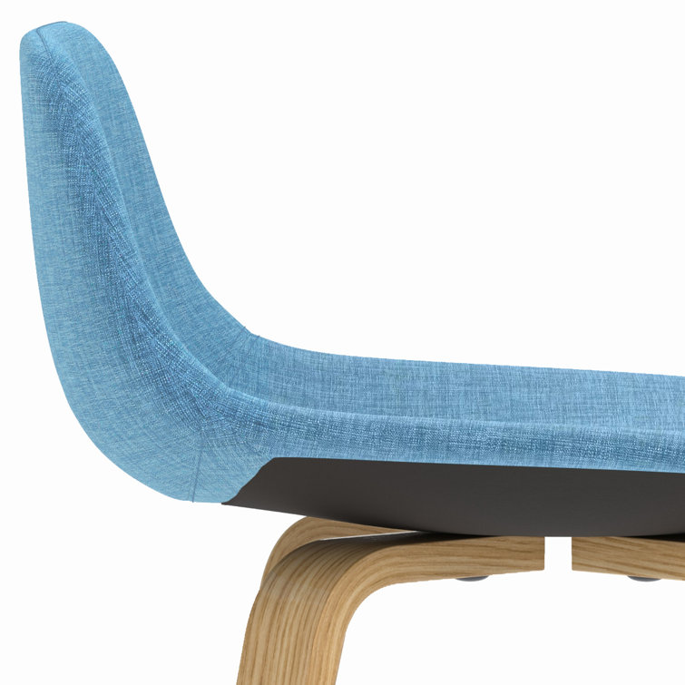 Randolph Medium Blue Upholstered Counter Stool with Metal Frame