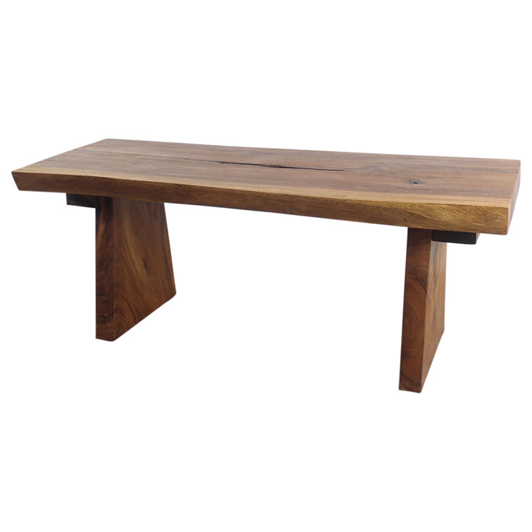 48" Natural Walnut Wood Backless Bench