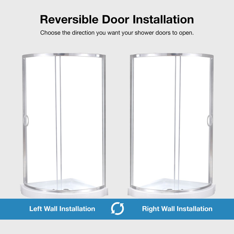 Breeze 36'' x 76'' Frameless Chrome Shower Kit with Clear Glass