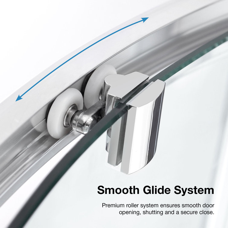 Breeze 36'' x 76'' Frameless Chrome Shower Kit with Clear Glass