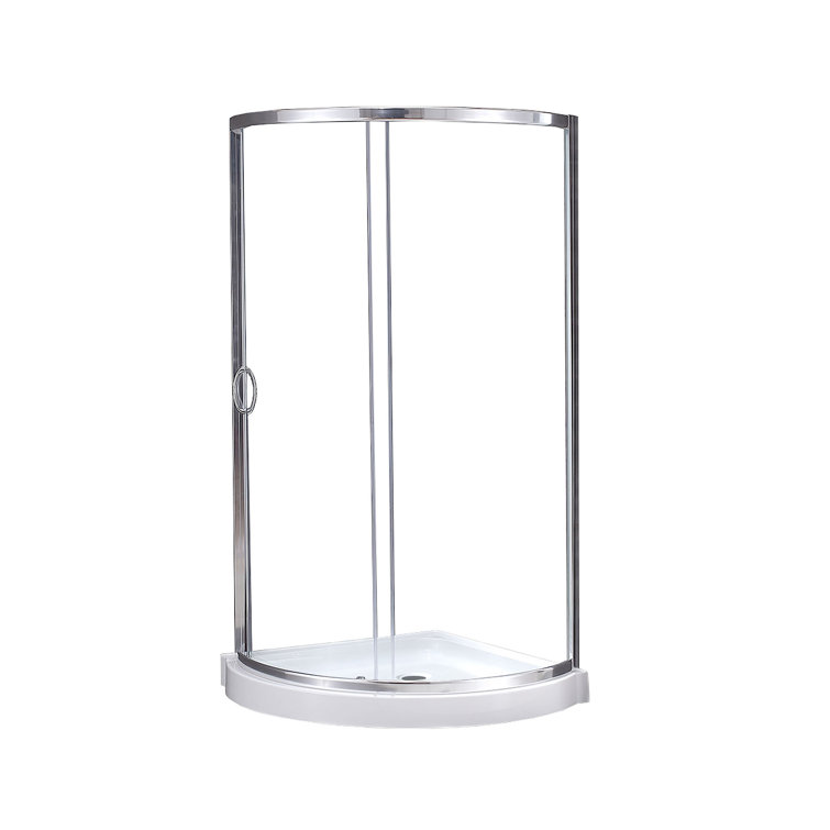 Breeze 38'' Frameless Round Shower Kit with Clear Glass and Chrome Finish