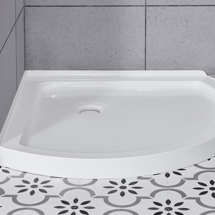 Breeze 38'' Frameless Round Shower Kit with Clear Glass and Chrome Finish