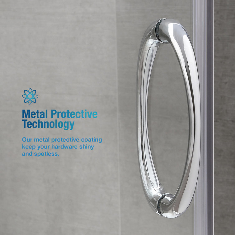 Breeze 38'' Round Nickel Framed Clear Glass Shower Kit with Base
