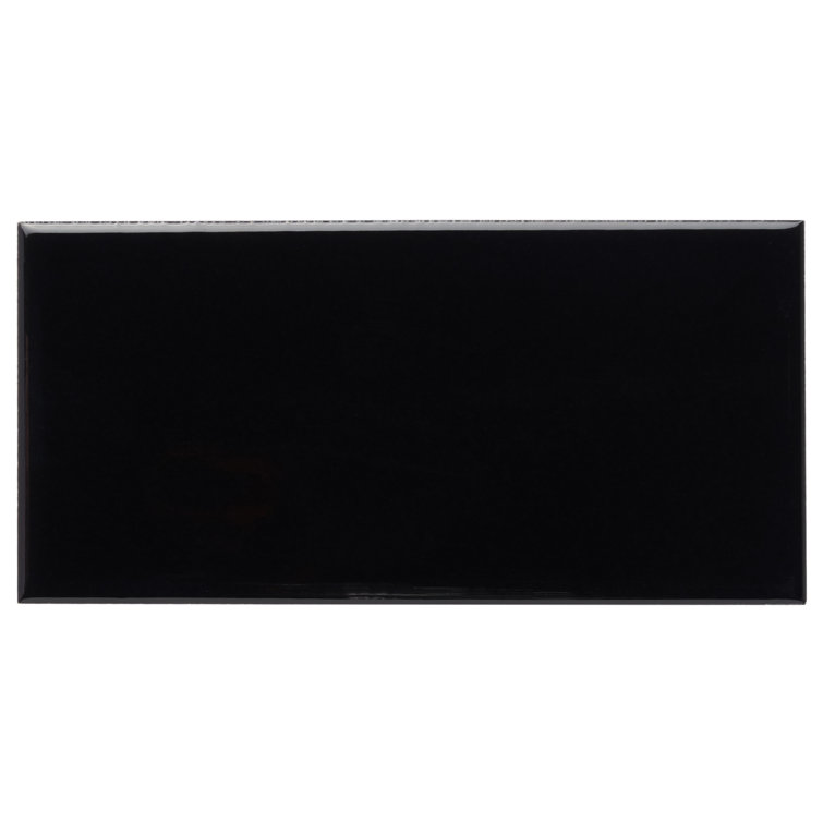 Abbey Road Polished Black Porcelain Subway Wall Tile