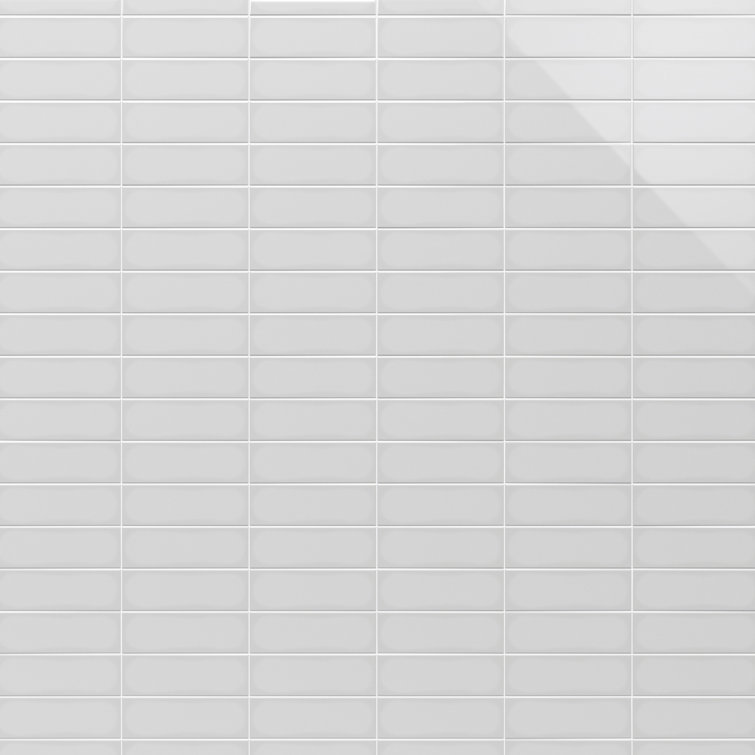 Light Gray Polished Porcelain Subway Wall Tile 3.93 x 11.81 in