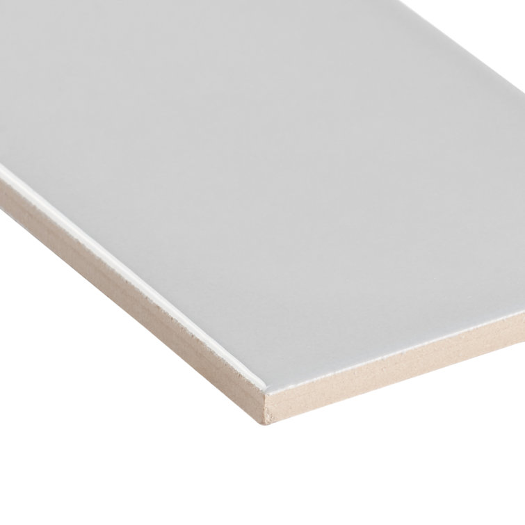 Light Gray Polished Porcelain Subway Wall Tile 3.93 x 11.81 in