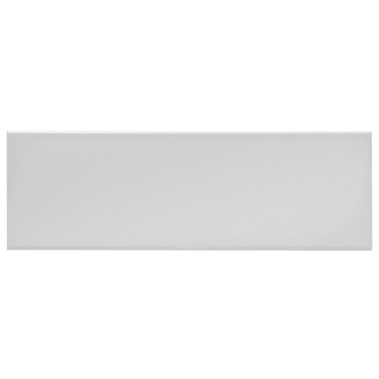 Light Gray Polished Porcelain Subway Wall Tile 3.93 x 11.81 in