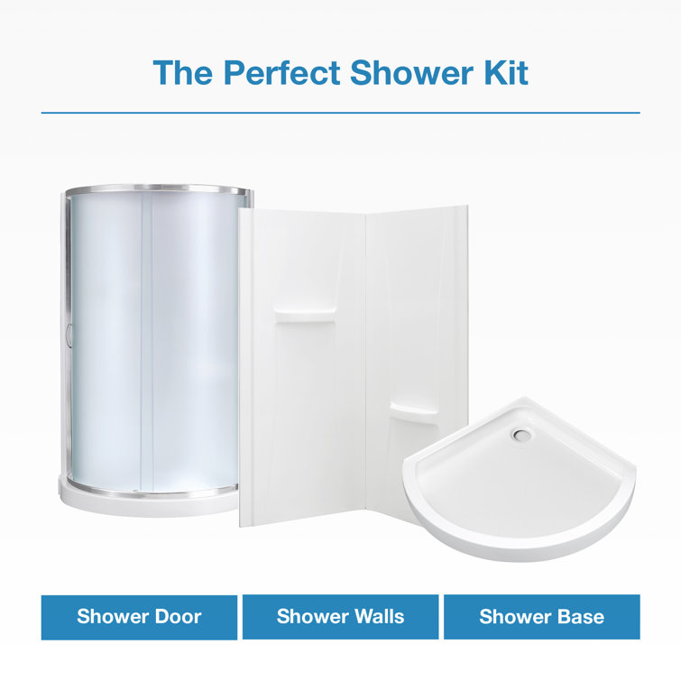 Breeze 32'' Frosted Glass and Acrylic Corner Shower Kit