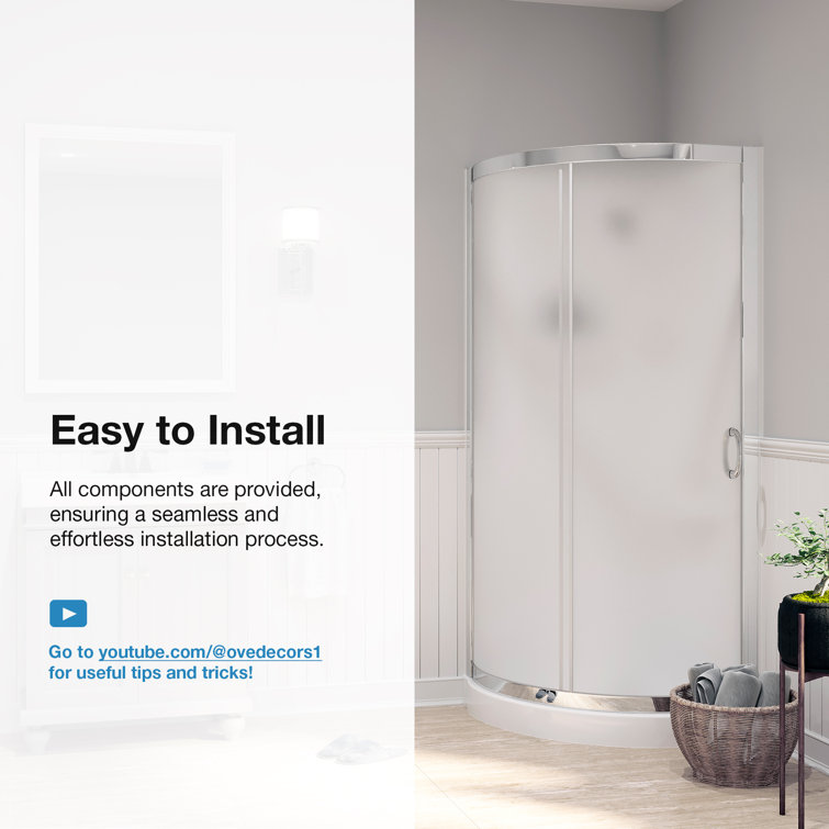 Breeze 32'' Frosted Glass and Acrylic Corner Shower Kit