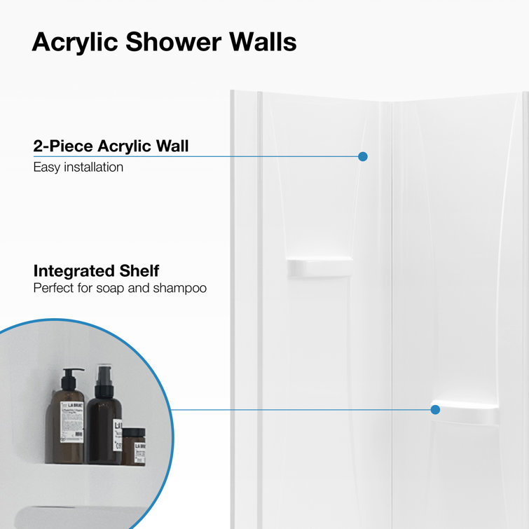Breeze 32'' Frosted Glass and Acrylic Corner Shower Kit