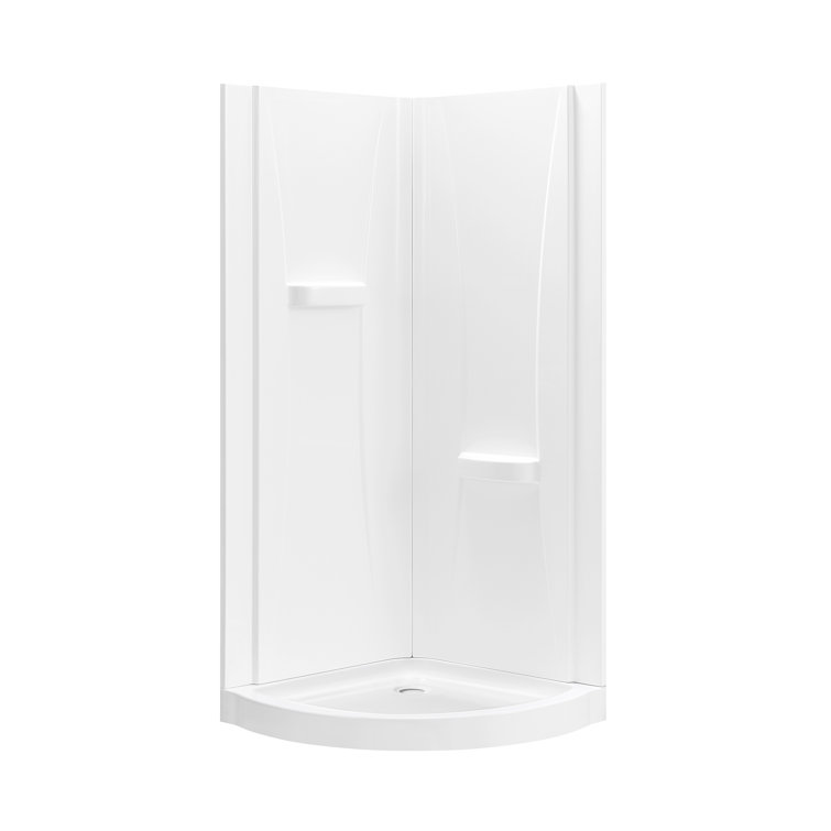 Breeze 32'' Frosted Glass and Acrylic Corner Shower Kit