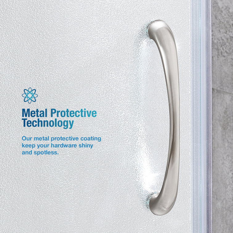 36 in. Frosted Glass Corner Shower Kit with Chrome Finish