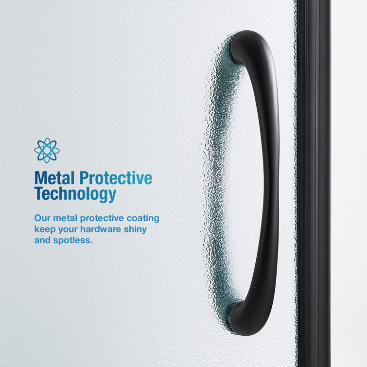Matte Black Frosted Glass Round Corner Shower Kit