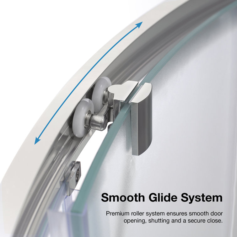 Breeze 34" Frosted Glass Round Corner Shower Kit with Nickel Hardware