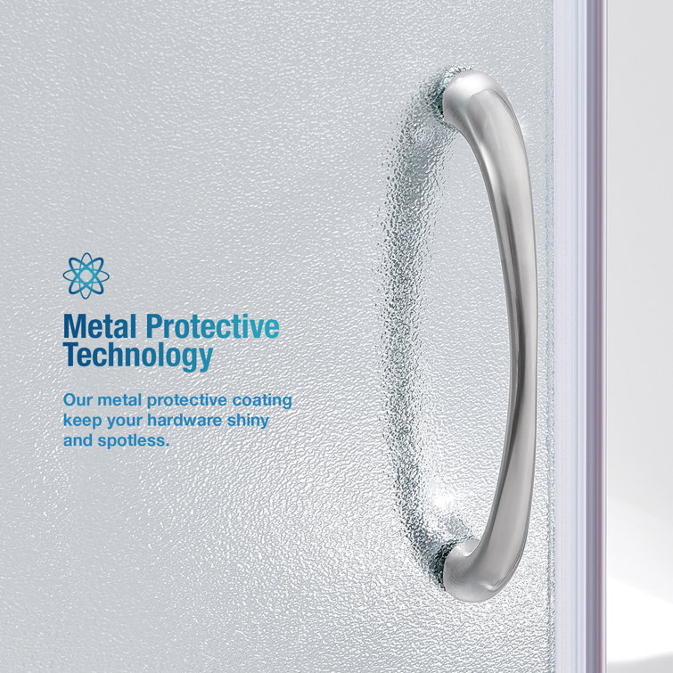Breeze 34" Frosted Glass Round Corner Shower Kit with Nickel Hardware