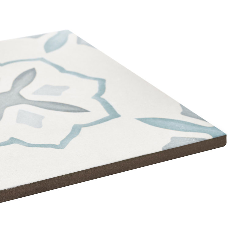Stella Blue and Gray Matte Porcelain Encaustic Tile