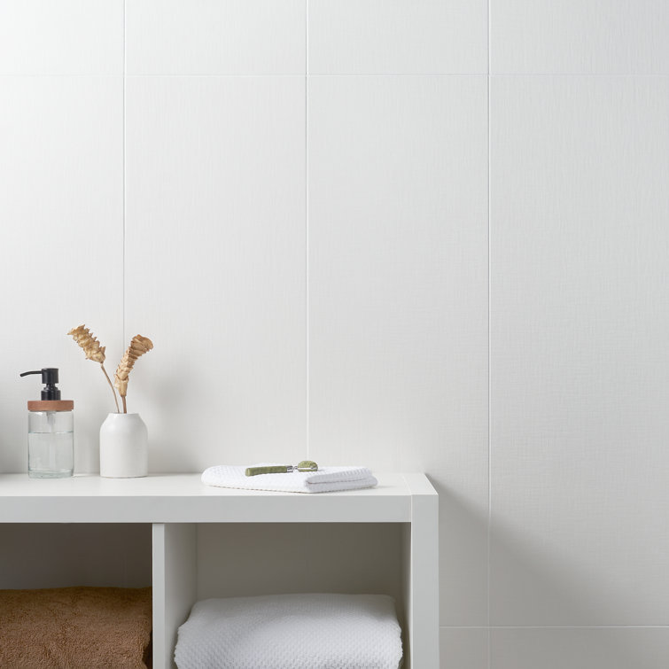 Concha 12" x 36" Polished White Ceramic Tile
