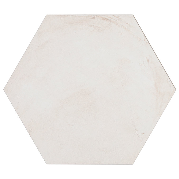 Bianco Matte Hexagonal Porcelain Floor and Wall Tile 8.5 x 9.84 Inch