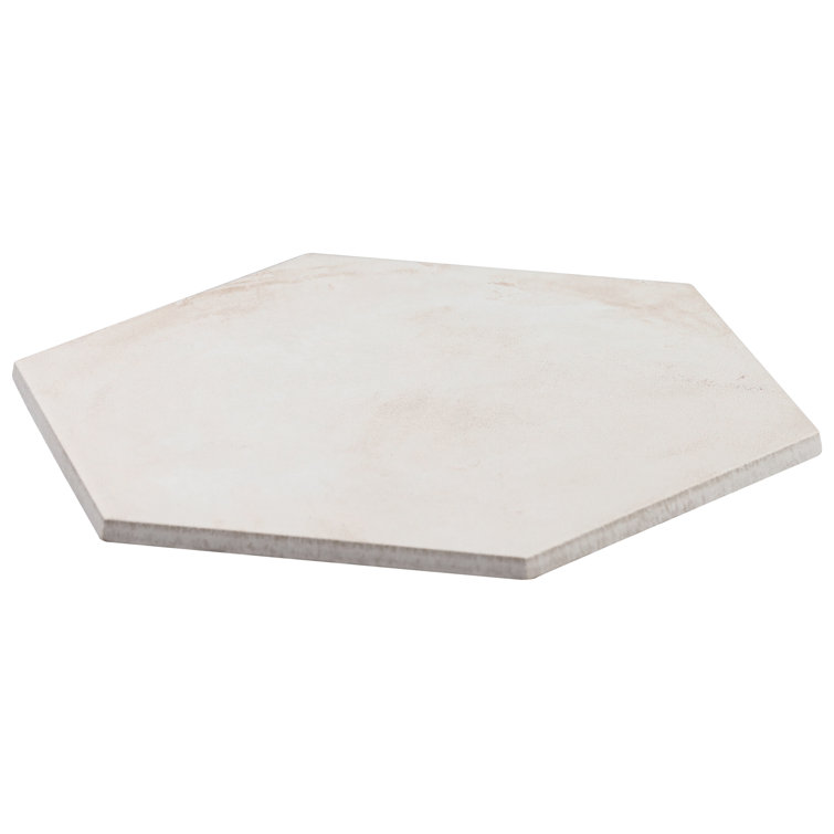 Bianco Matte Hexagonal Porcelain Floor and Wall Tile 8.5 x 9.84 Inch