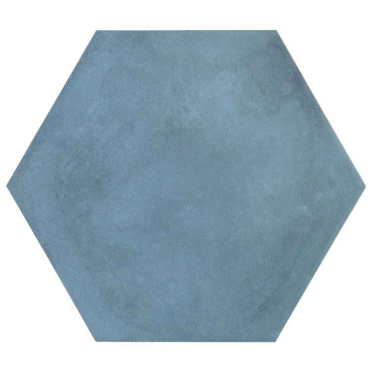 Matte Blue Hexagonal Porcelain Floor and Wall Tile