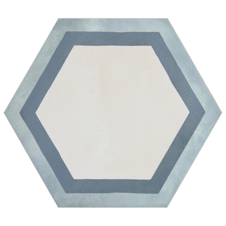 Dash Deco Ocean Cielo Matte Hexagon Porcelain Floor and Wall Tile