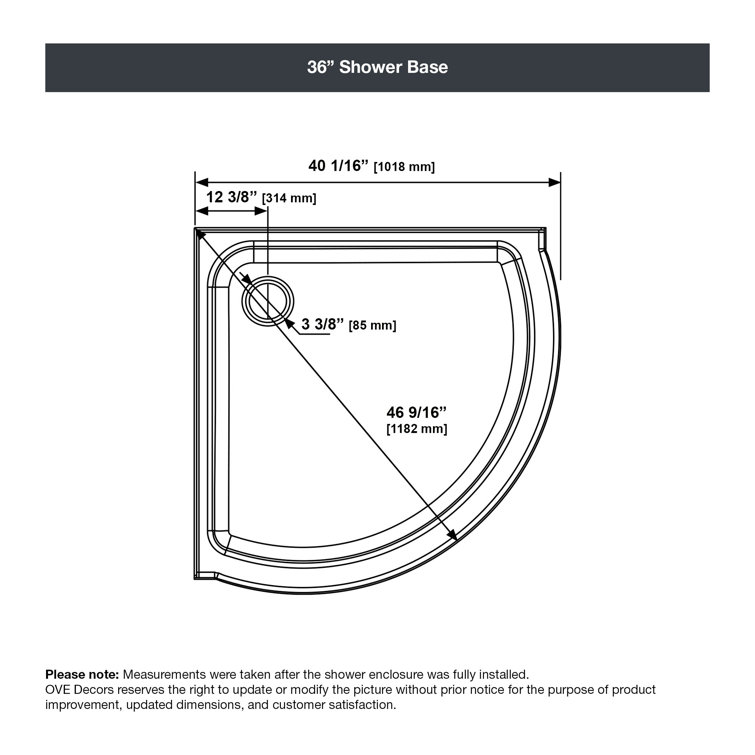 36" x 76" Round Frosted Glass Sliding Shower Kit with Acrylic Base