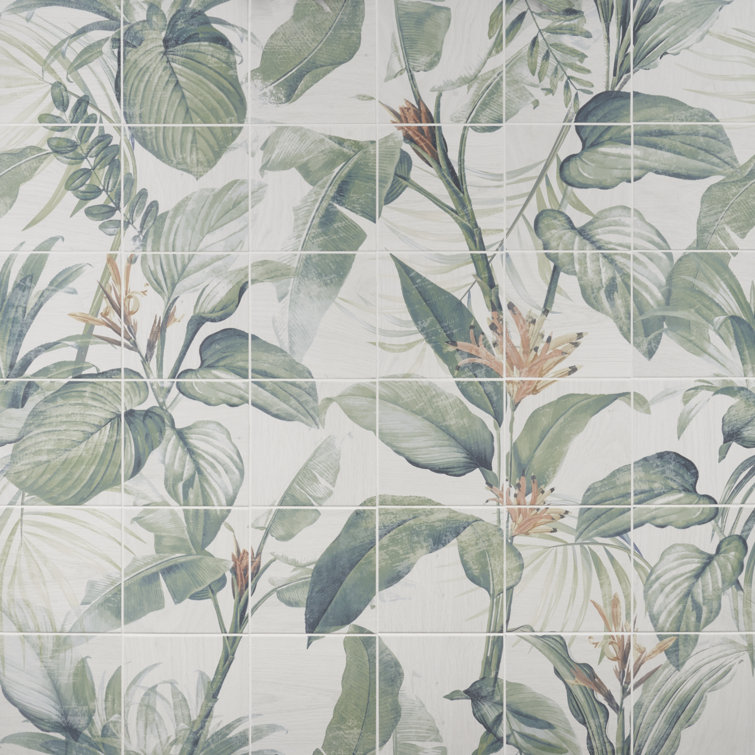 Spring Botanical Matte Porcelain 8" x 8" Tile Mural