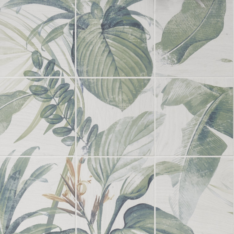 Spring Botanical Matte Porcelain 8" x 8" Tile Mural