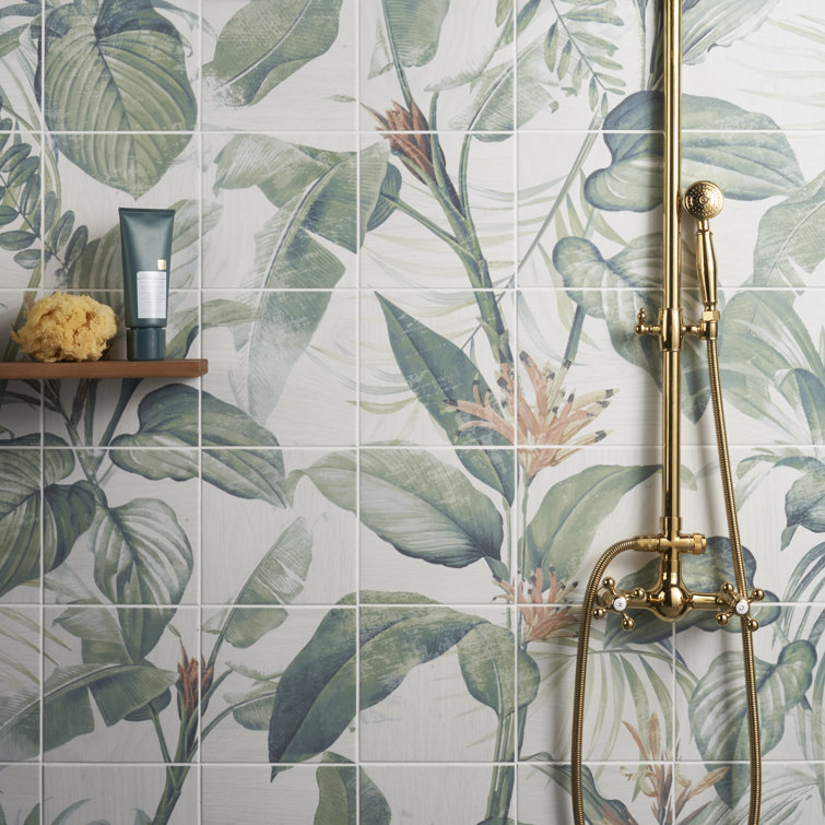 Spring Botanical Matte Porcelain 8" x 8" Tile Mural