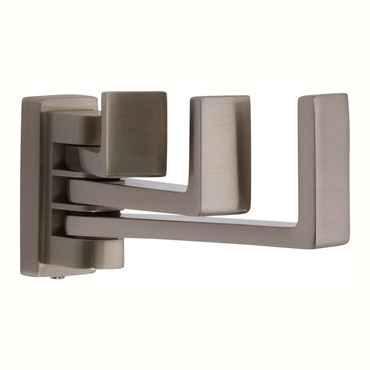Satin Nickel Modern Triple Pivoting Robe Hook