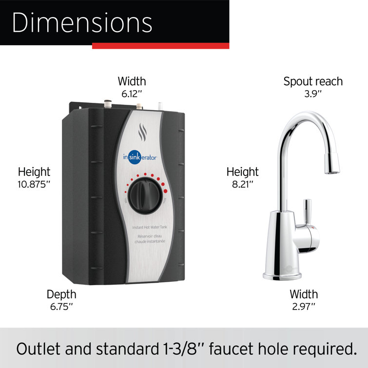 Chrome Single-Handle Instant Hot Water Dispenser with Stainless Steel Tank