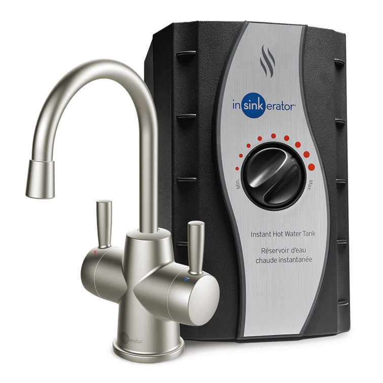 Satin Nickel Double Handle Hot and Cold Water Dispenser