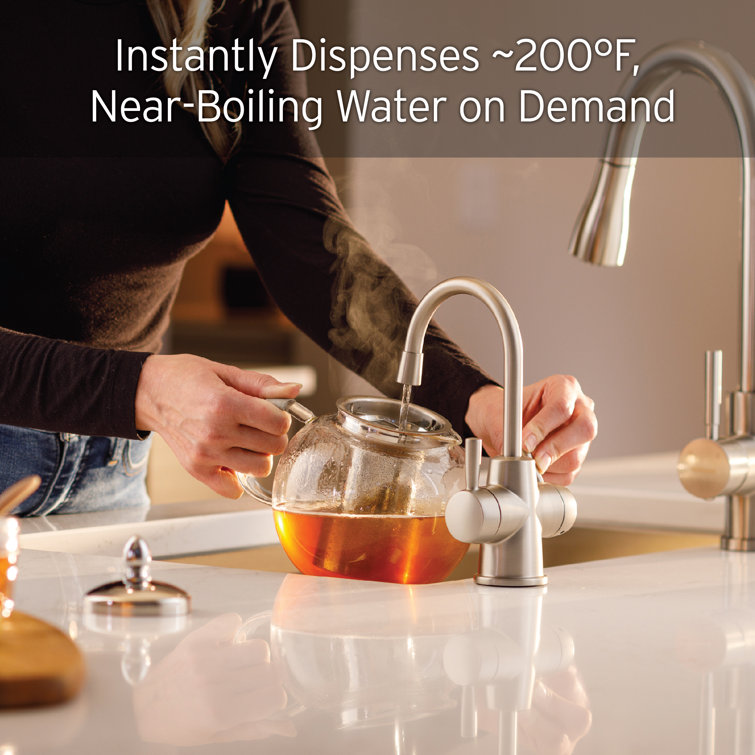 Satin Nickel Double Handle Hot and Cold Water Dispenser