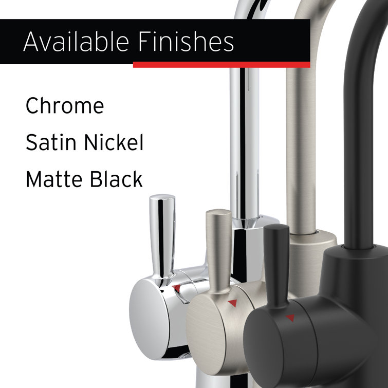 Satin Nickel Double Handle Hot and Cold Water Dispenser