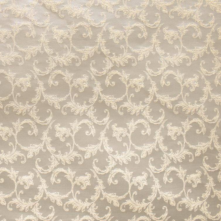 Champagne Floral Jacquard Velvet Fabric by the Yard