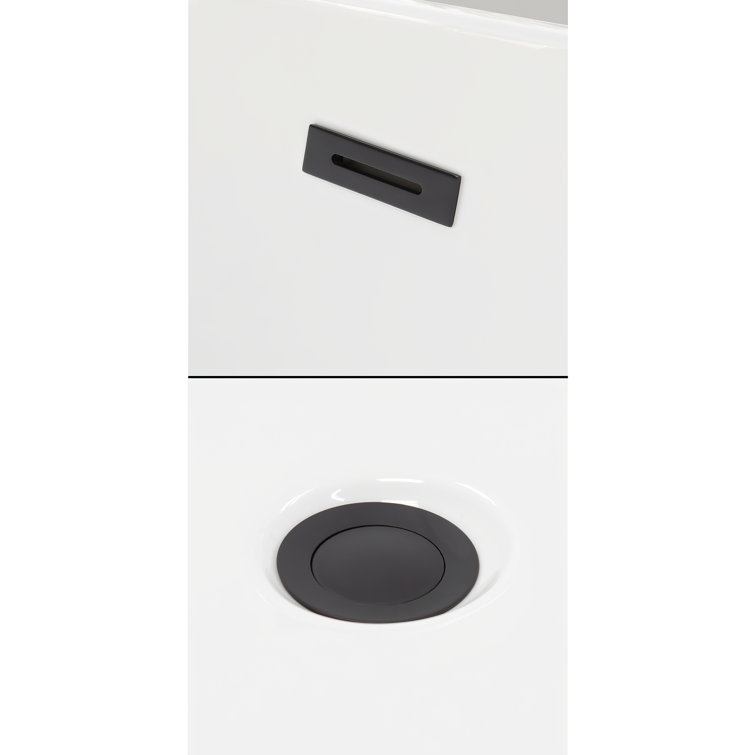 Grayley 66'' White Acrylic Alcove Soaking Bathtub with Matte Black Trim