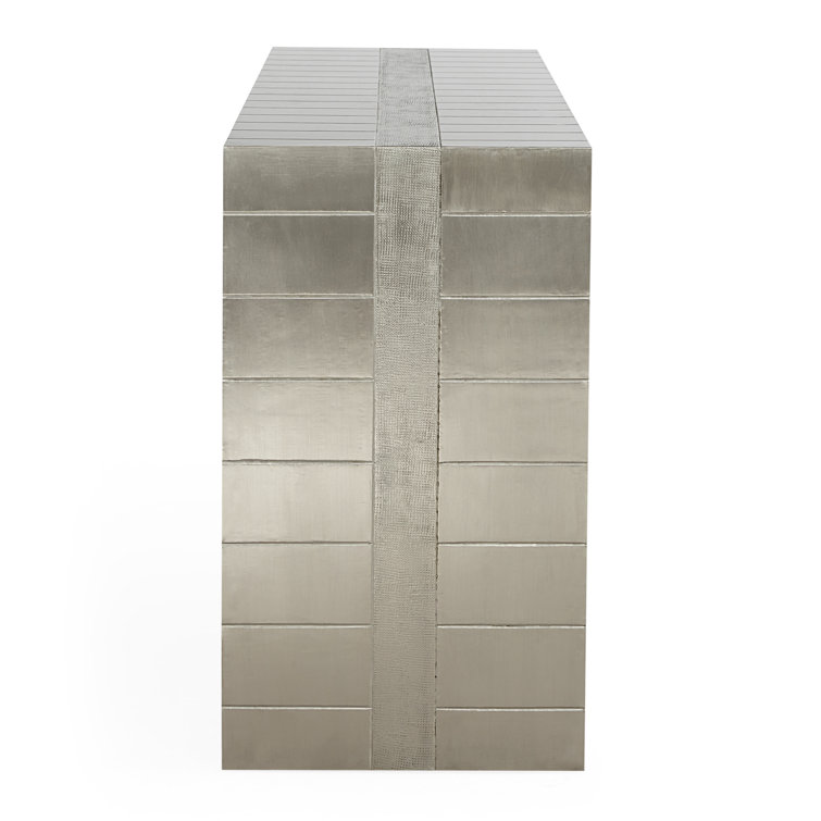 Talitha Nickel-Plated Metal & Wood Waterfall Console