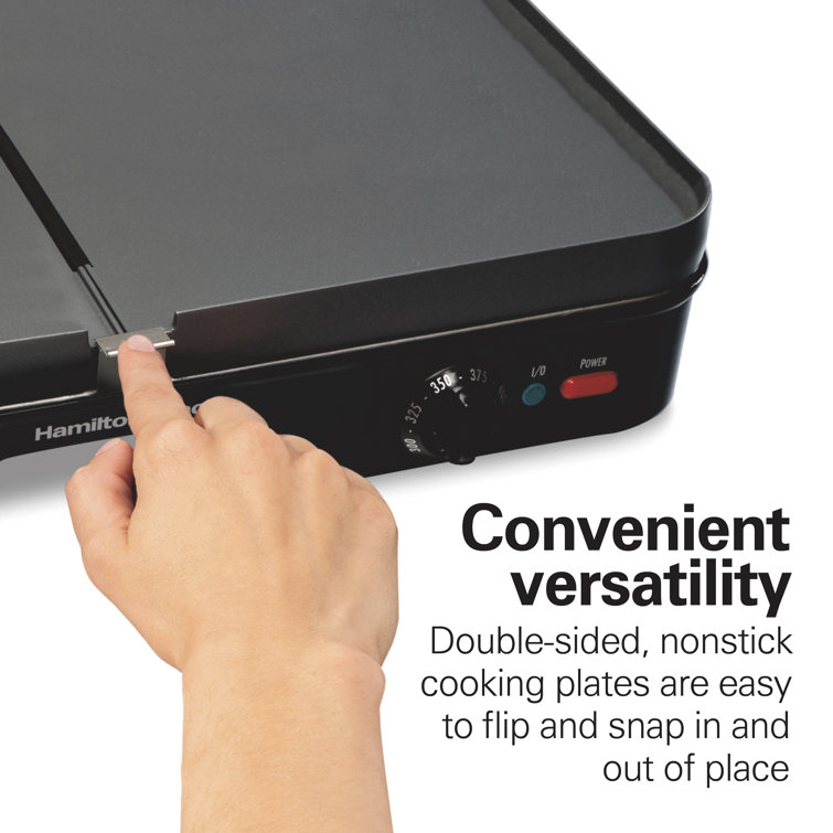 Versatile Dual-Zone Black Electric Grill/Griddle Combo