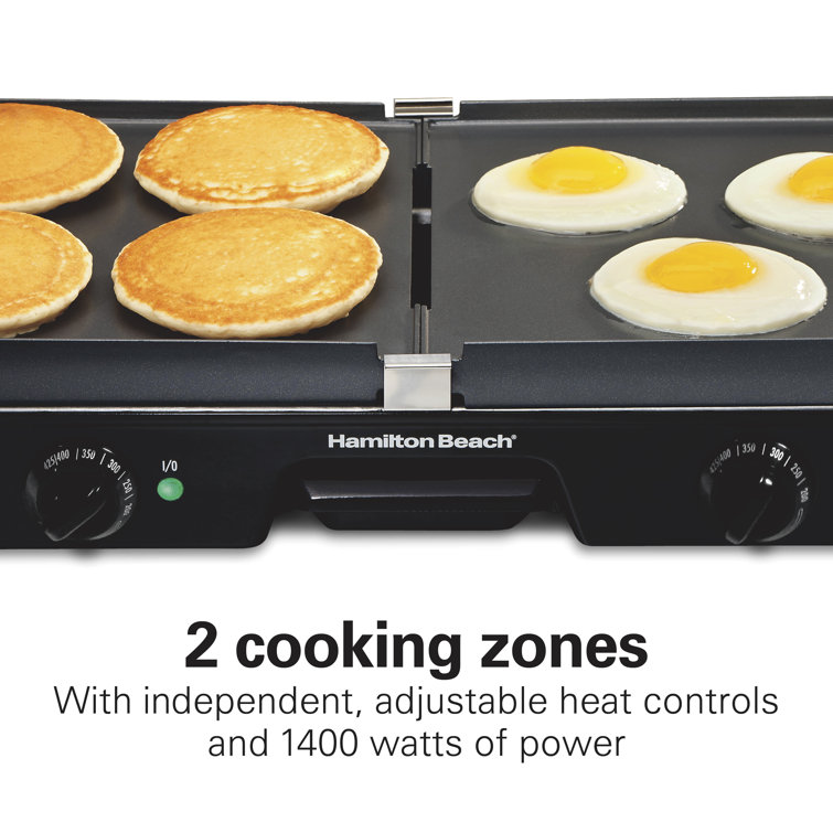 Versatile Dual-Zone Black Electric Grill/Griddle Combo