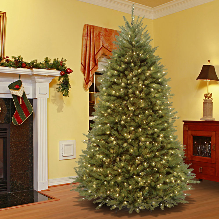 9' Green Fir Artificial Christmas Tree with Clear Lights and Stand