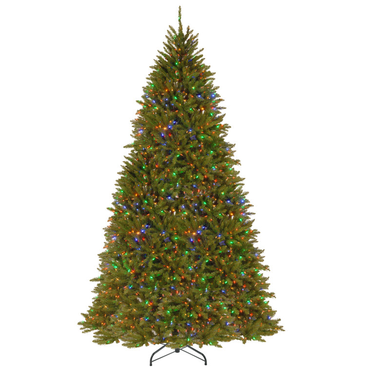 10' Green Dunhill Fir Artificial Christmas Tree with Dual Color LED Lights