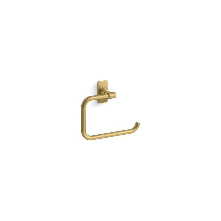 Vibrant Brushed Moderne Brass Wall Mounted Towel Ring