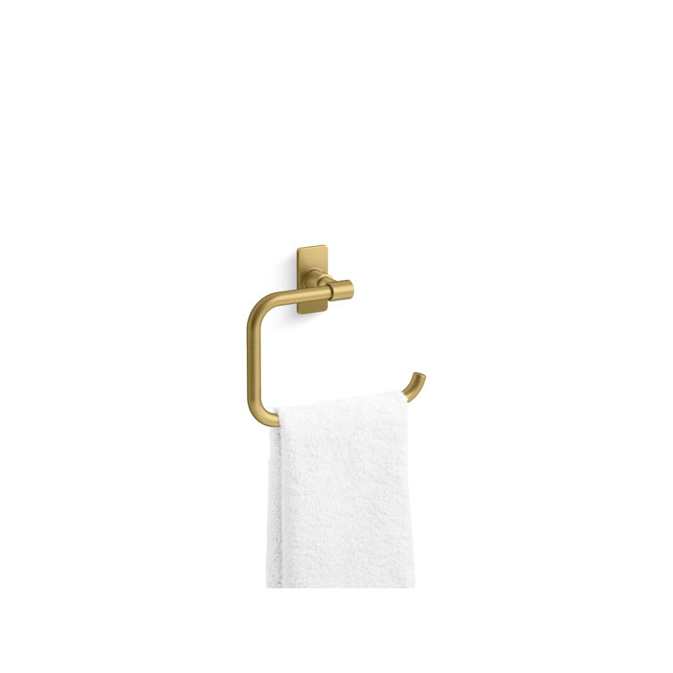Vibrant Brushed Moderne Brass Wall Mounted Towel Ring